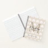 Minimalistische chique beige Anahaw-blad script mo Notitieboek (Binnen)