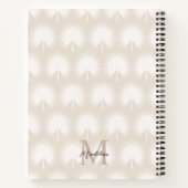 Minimalistische chique beige Anahaw-blad script mo Notitieboek (Achterkant)