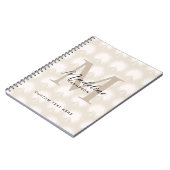 Minimalistische Chique Beige Anahaw-blad Script Mo Notitieboek (Linkerzijde)