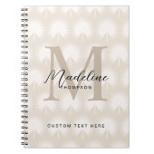 Minimalistische Chique Beige Anahaw-blad Script Mo Notitieboek (Voorkant)