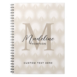 Minimalistische Chique Beige Anahaw-blad Script Mo Notitieboek