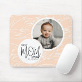 Minimalistische chique beste mam ooit roze foto muismat (Met muis)