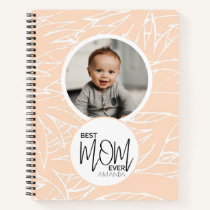 Minimalistische chique beste mam ooit roze foto notitieboek