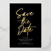 Minimalistische chique bewerkbare kleurenfoto De d Folie Uitnodiging (Voorkant)