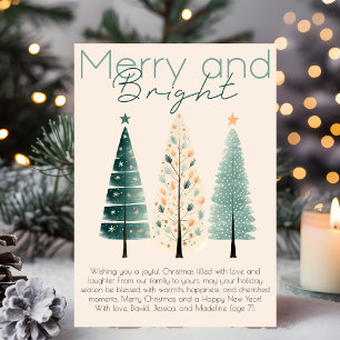 Minimalistische chique boho hand getekende kerstbo feestdagenkaart