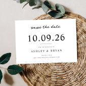 Minimalistische chique bruiloft bewaar de datum save the date