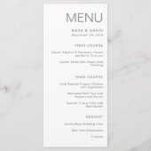 Minimalistische chique bruiloft | Gray Menu (Voorkant)