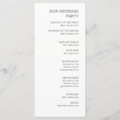 Minimalistische chique bruiloft | grijs programma programmakaart (Achterkant)