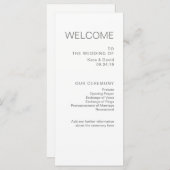 Minimalistische chique bruiloft | grijs programma programmakaart (Voorkant / Achterkant)