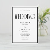 Minimalistische chique bruiloft kaart (Staand voorkant)