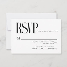 Minimalistische chique bruiloft RSVP Kaart