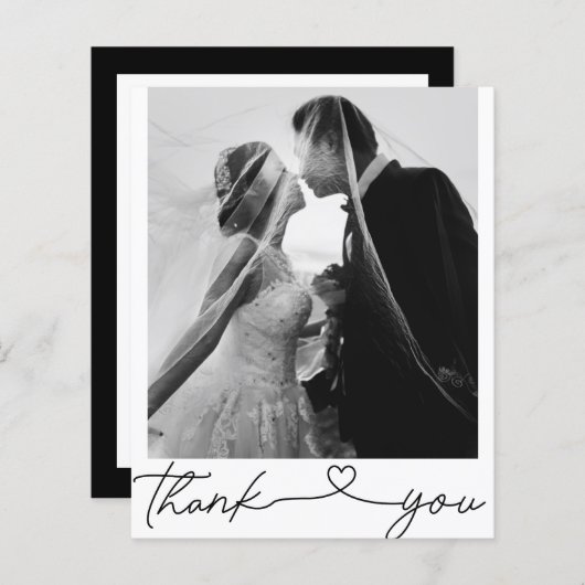 Minimalistische chique budget foto bruiloft dank u (Voorkant / Achterkant)