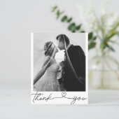 Minimalistische chique budget foto bruiloft dank u (Staand voorkant)