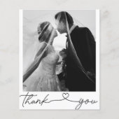 Minimalistische chique budget foto bruiloft dank u (Voorkant)