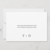 Minimalistische chique elegante grijze bruiloft op save the date (Achterkant)