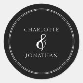 Minimalistische chique elegante kalligrafie script ronde sticker (Voorkant)
