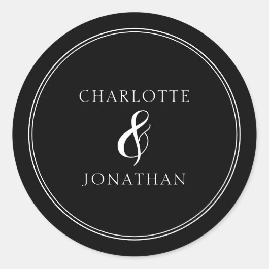 Minimalistische chique elegante kalligrafie script ronde sticker (Voorkant)