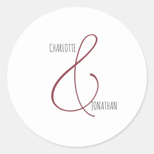 Minimalistische chique elegante kalligrafie script ronde sticker (Voorkant)