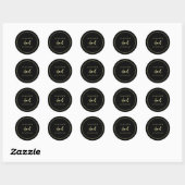 Minimalistische chique elegante kalligrafie script ronde sticker (Vel)