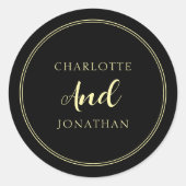 Minimalistische chique elegante kalligrafie script ronde sticker (Voorkant)
