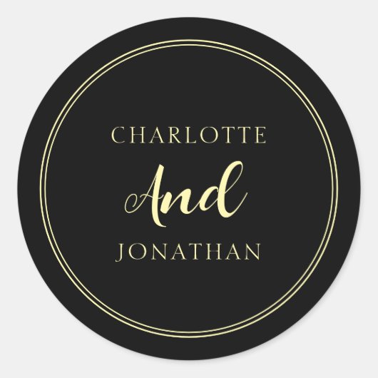 Minimalistische chique elegante kalligrafie script ronde sticker (Voorkant)