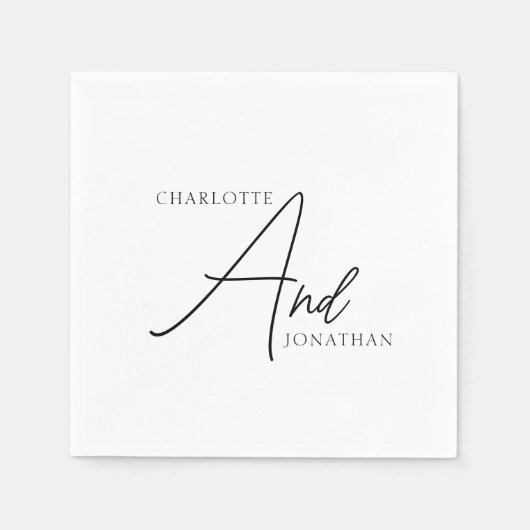 Minimalistische chique elegante kalligrafie script servet (Voorkant)