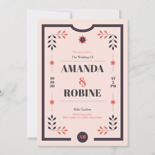 Minimalistische chique esthetische elegante bruilo kaart (Voorkant)