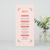 Minimalistische chique esthetische elegante bruilo menu (Staand voorkant)
