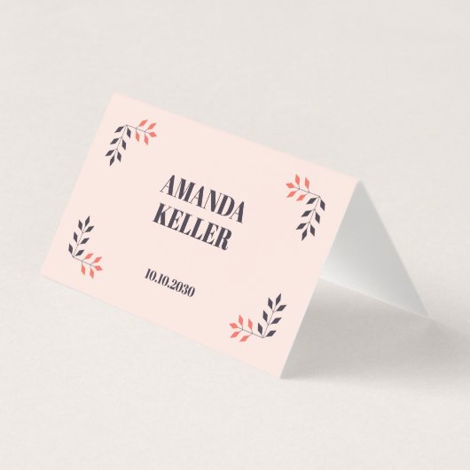 Minimalistische chique esthetische elegante tafeln kaart (Achterkant)