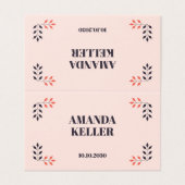 Minimalistische chique esthetische elegante tafeln kaart (Buitenkant ongevouwen)