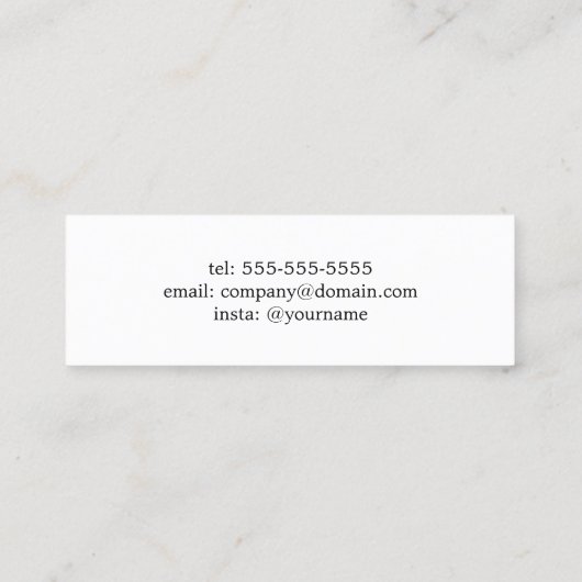 Minimalistische Chique Faux Goud Wit Make-up Artie Mini Visitekaartje (Achterkant)