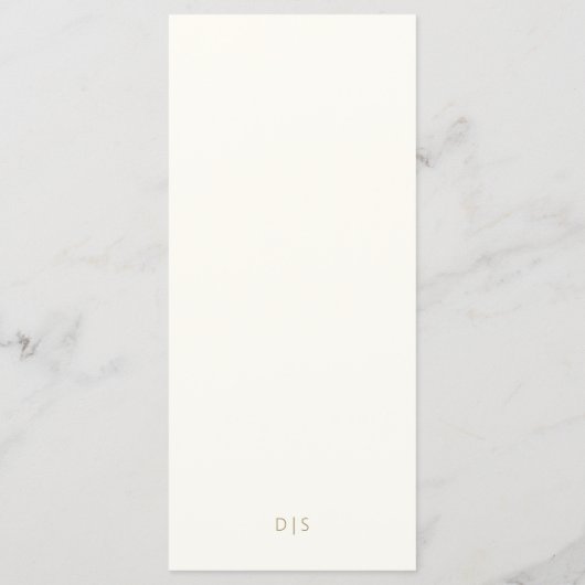 Minimalistische chique goud eenvoudige moderne bru menu (Achterkant)