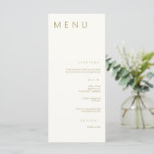 Minimalistische chique goud eenvoudige moderne bru menu (Staand voorkant)