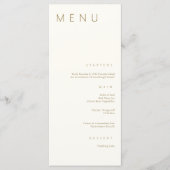 Minimalistische chique goud eenvoudige moderne bru menu (Voorkant)
