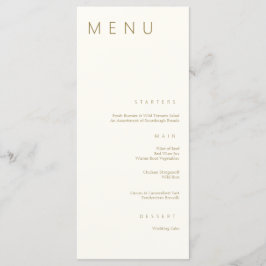 Minimalistische chique goud eenvoudige moderne bru menu