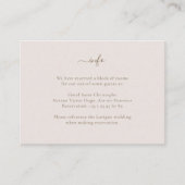 Minimalistische chique gouden blush bruiloft hotel informatiekaartje (Voorkant)