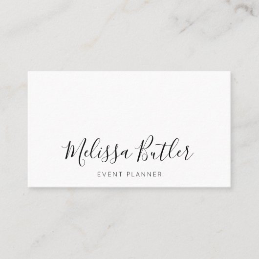 Minimalistische chique handgeschreven kalligrafie  visitekaartje (Voorkant)