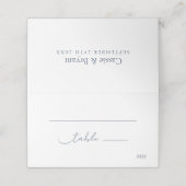 Minimalistische chique marine blauw modern script  plaatskaartje (Buitenkant ongevouwen)