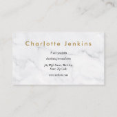 Minimalistische chique marmer professional visitekaartje (Achterkant)