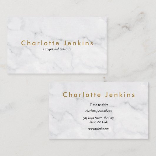 Minimalistische chique marmer professional visitekaartje (Voorkant / Achterkant)