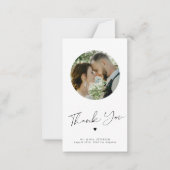 Minimalistische chique MINI SIZE foto bruiloft bed Notitiekaartje (Voorkant)