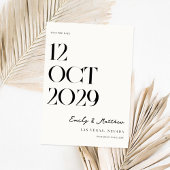 Minimalistische chique moderne bruiloft save the date