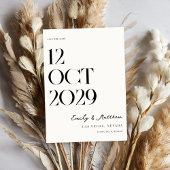Minimalistische chique moderne bruiloft save the date