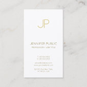 Minimalistische chique monogram trendy goud wit lu visitekaartje (Voorkant)
