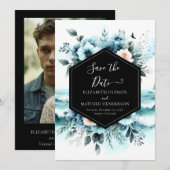 Minimalistische chique nautische bruiloft save the date (Voorkant / Achterkant)