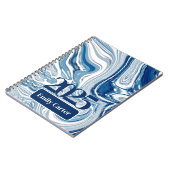 Minimalistische chique oceaangolven Waterverf blau Notitieboek (Linkerzijde)