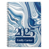 Minimalistische chique oceaangolven Waterverf blau Notitieboek (Voorkant)