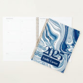 Minimalistische chique oceaangolven Waterverf blau Planner (Display)