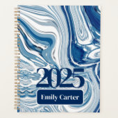 Minimalistische chique oceaangolven Waterverf blau Planner (Voorkant)