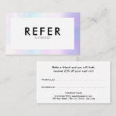 Minimalistische chique parelrand aanbevelingskaartje (Voorkant / Achterkant)